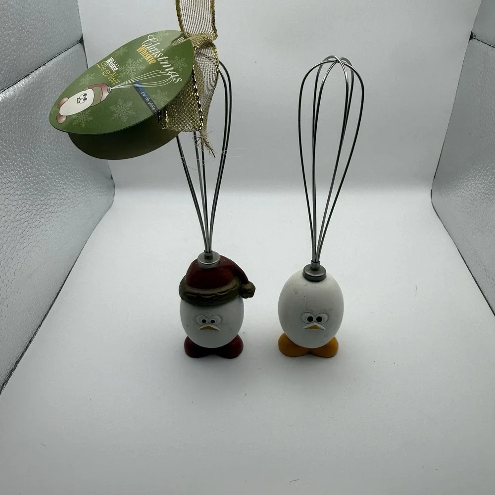 MSC Whiskie de Noel Christmas Mini Whisk Egg Santa Kitchen Utensil Lot of 2